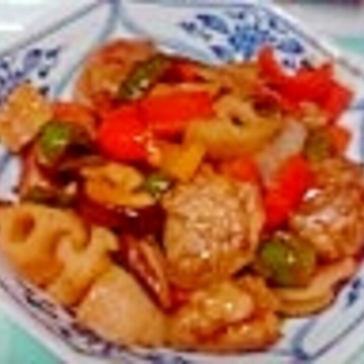 簡単!柔らかお肉のカラフル酢豚、絶品黒酢あん♪